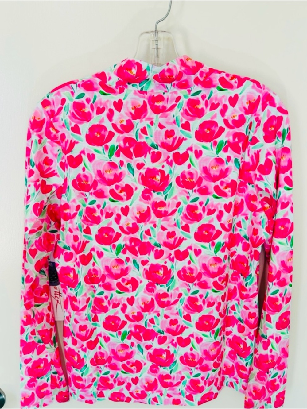 Set of Gottex Pink & White Floral Tulip 1/4 Zip Long Sleeve Top & Matching Skort - Picture 4 of 10